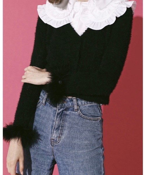 epine（エピヌ）の「fur mohair cardigan（カーディガン/ボレロ・レディース・アイボリー/ブラック・FREE）」の21枚目の写真