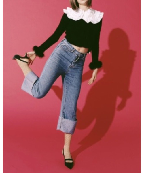 epine（エピヌ）の「fur mohair cardigan（カーディガン/ボレロ・レディース・アイボリー/ブラック・FREE）」の15枚目の写真