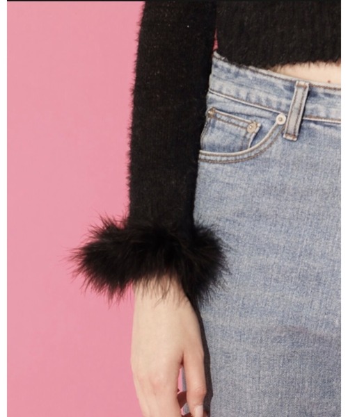 epine（エピヌ）の「fur mohair cardigan（カーディガン/ボレロ・レディース・アイボリー/ブラック・FREE）」の22枚目の写真
