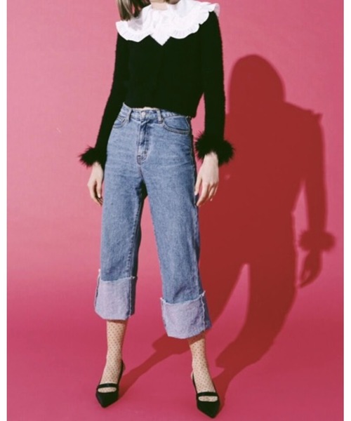 epine（エピヌ）の「fur mohair cardigan（カーディガン/ボレロ・レディース・アイボリー/ブラック・FREE）」の3枚目の写真