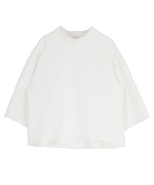 UR'S(ユアーズ)の「ボンディングスタンドカラーワイドトップス(Tシャツ/カットソー・レディース・グリーン/ホワイト/ブラック/ベージュ・S/M/L)」の5枚目の写真