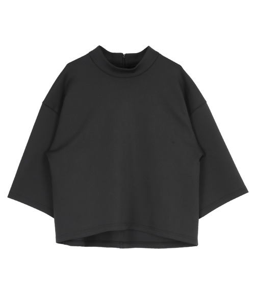 UR'S(ユアーズ)の「ボンディングスタンドカラーワイドトップス(Tシャツ/カットソー・レディース・グリーン/ホワイト/ブラック/ベージュ・S/M/L)」の6枚目の写真