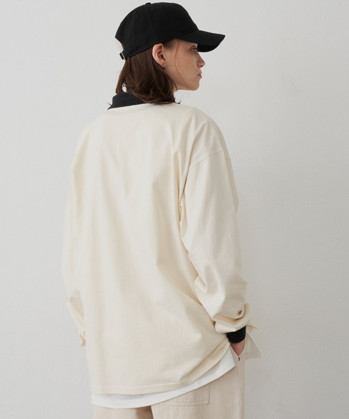 AIVER(アイバー)の「AIVER 16/-コーマ天竺L/Sリンガーポロシャツ(ポロシャツ・メンズ・ブラック/ナチュラル/チャコールグレー・SMALL/LARGE/MEDIUM)」の22枚目の写真