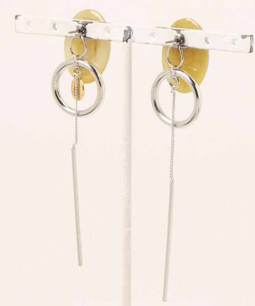 tone(トーン)の「【Chesara】【2way】ピスタチオグリーン×シルバーピアス(MA)(ピアス(両耳用)・レディース・グリーン・FREE)」の4枚目の写真