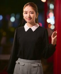 index | 2WAYレースカラー ポンチトップス(Tシャツ/カットソー)