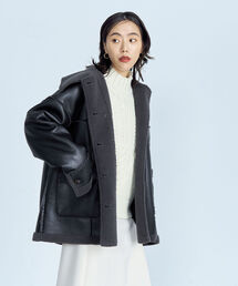 fredy emue | フェイクムートン ボアブルゾン(ムートンコート)