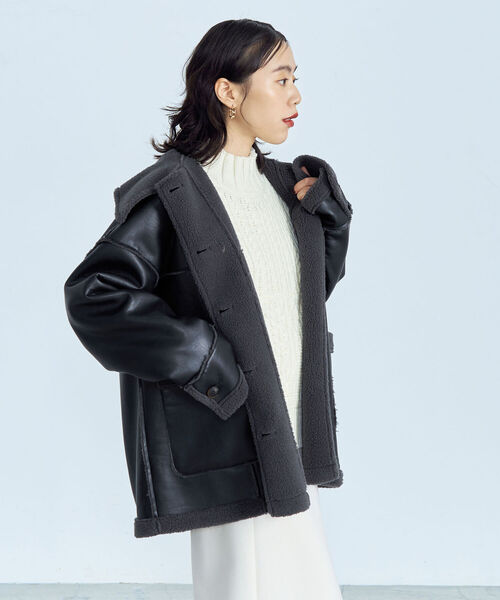 【美品】ESTNATION ブラックファー・ムートンコート 2025年最新】ESTNATION レディース 毛皮・ファーコートの人気アイテム