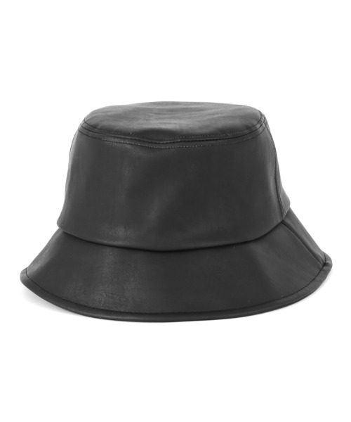 Figments(フィグメンツ)の「フェィクレザーバケットハット(ハット・レディース・ブラック・FREE)」の3枚目の写真