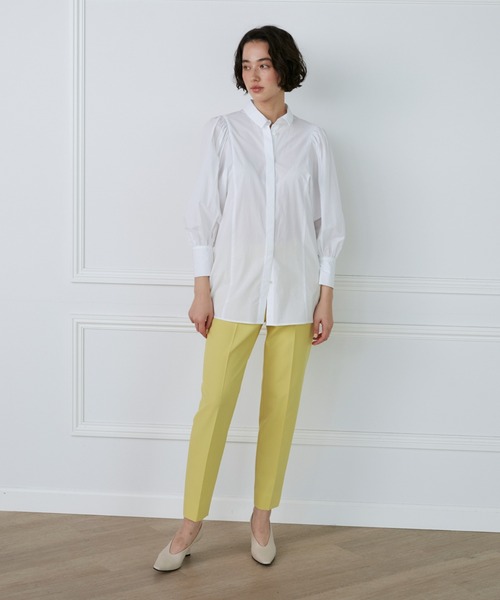 Luftrobe（ルフトローブ）の「Iラインシャツ 新感覚ポリエステルKinari（シャツ/ブラウス・レディース・オフホワイト/サックスブルー・9号）」の3枚目の写真