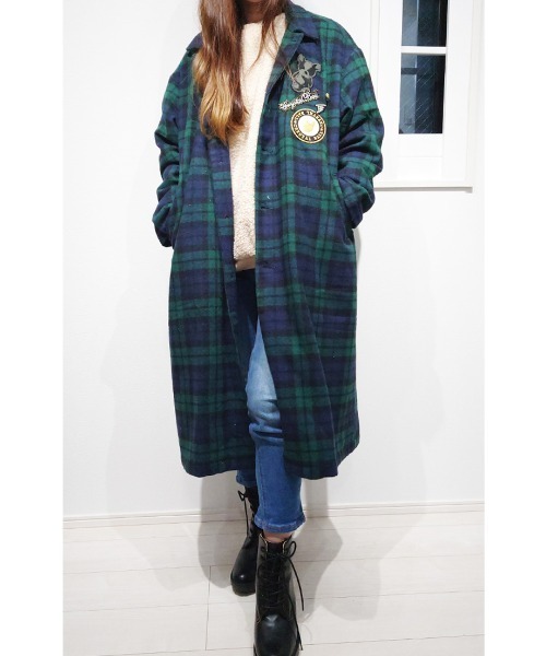 CRYSTAL BALL（クリスタルボール）の「ライトメルトンオーバーコート（ダッフルコート・レディース・ブラック×グリーン/グレー/ブラウン・FREE）」の2枚目の写真