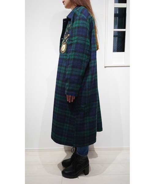 CRYSTAL BALL（クリスタルボール）の「ライトメルトンオーバーコート（ダッフルコート・レディース・ブラック×グリーン/グレー/ブラウン・FREE）」の5枚目の写真