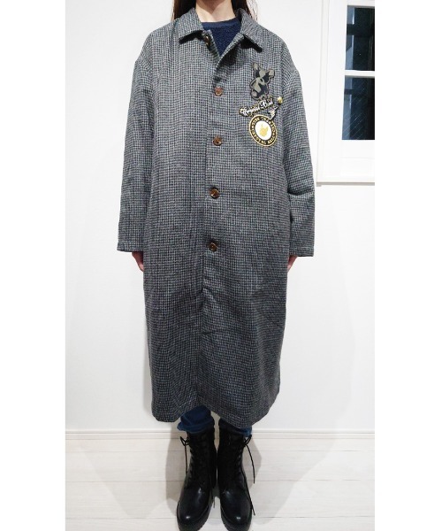 CRYSTAL BALL（クリスタルボール）の「ライトメルトンオーバーコート（ダッフルコート・レディース・ブラック×グリーン/グレー/ブラウン・FREE）」の12枚目の写真