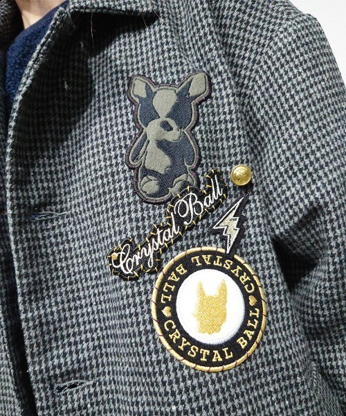 CRYSTAL BALL（クリスタルボール）の「ライトメルトンオーバーコート（ダッフルコート・レディース・ブラック×グリーン/グレー/ブラウン・FREE）」の13枚目の写真