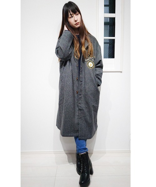 CRYSTAL BALL（クリスタルボール）の「ライトメルトンオーバーコート（ダッフルコート・レディース・ブラック×グリーン/グレー/ブラウン・FREE）」の14枚目の写真