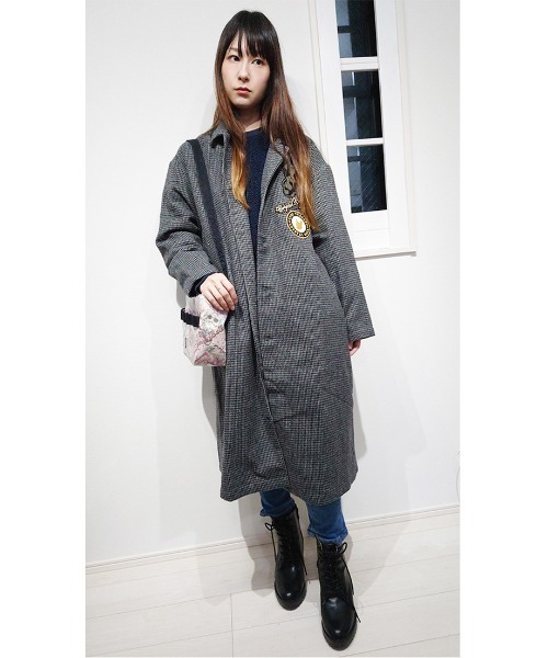 CRYSTAL BALL（クリスタルボール）の「ライトメルトンオーバーコート（ダッフルコート・レディース・ブラック×グリーン/グレー/ブラウン・FREE）」の15枚目の写真