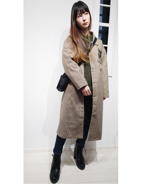 CRYSTAL BALL（クリスタルボール）の「ライトメルトンオーバーコート（ダッフルコート・レディース・ブラック×グリーン/グレー/ブラウン・FREE）」の22枚目の写真