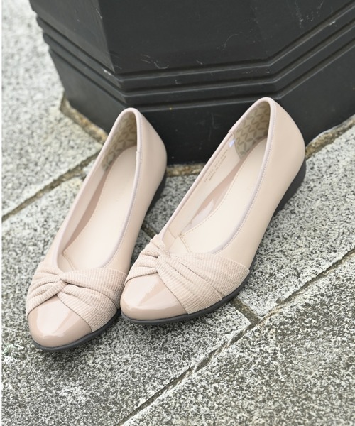 セール】【fuwaraku】 スニーカーパンプス (リボンタイプ)幅広 3E 防水