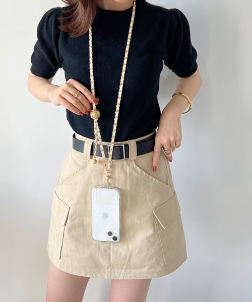 CLEA（クレア）の「パフスリーブコンパクトリブニット（Tシャツ/カットソー・レディース・アイボリー/カーキ/ブラック・FREE）」の18枚目の写真