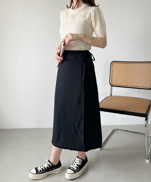 CLEA（クレア）の「パフスリーブコンパクトリブニット（Tシャツ/カットソー・レディース・アイボリー/カーキ/ブラック・FREE）」の12枚目の写真