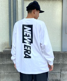 【ムラサキスポーツ別注】NEW ERA/ニューエラ オーバーサイズ バックプリントロンT クルーネックTシャツ/吸汗速乾 UVカット PA LS OS TEE PFMC VERT LOGO/13697253/13697254/13697255