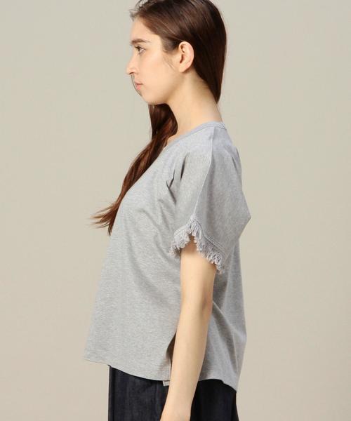 BEAUTY&YOUTH UNITED ARROWS（ビューティーアンドユースユナイテッドアローズ）の「BYSF コットンフリンジTシャツ◆（Tシャツ/カットソー・レディース・ホワイト/ブラック/ライトグレー/グレー/ベージュ・フリー）」の15枚目の写真
