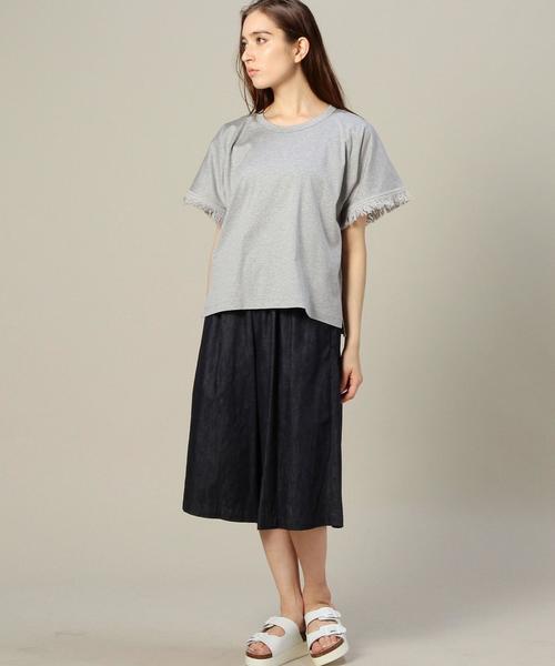 BEAUTY&YOUTH UNITED ARROWS（ビューティーアンドユースユナイテッドアローズ）の「BYSF コットンフリンジTシャツ◆（Tシャツ/カットソー・レディース・ホワイト/ブラック/ライトグレー/グレー/ベージュ・フリー）」の9枚目の写真