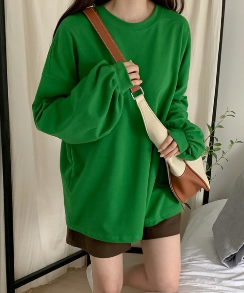 fd style(エフディ スタイル)の「シャーリングボックスパフティー(Tシャツ/カットソー・レディース・White/Black/DK.Grn・FREE)」の12枚目の写真