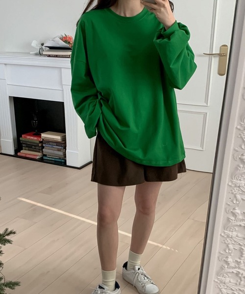 fd style(エフディ スタイル)の「シャーリングボックスパフティー(Tシャツ/カットソー・レディース・White/Black/DK.Grn・FREE)」の11枚目の写真