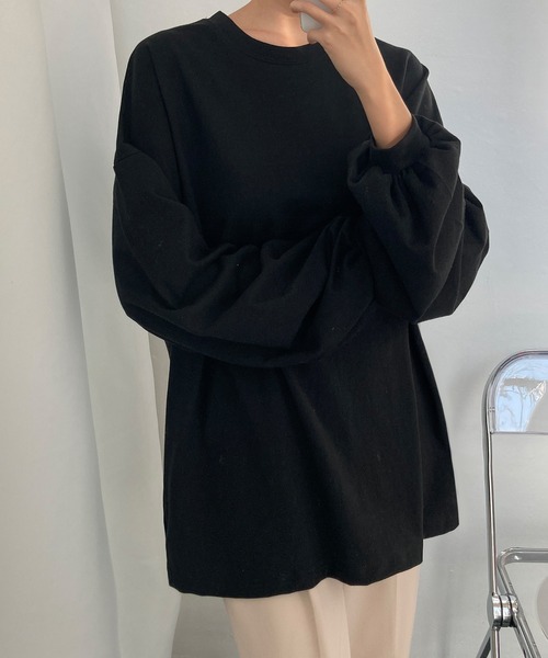 fd style(エフディ スタイル)の「シャーリングボックスパフティー(Tシャツ/カットソー・レディース・White/Black/DK.Grn・FREE)」の22枚目の写真