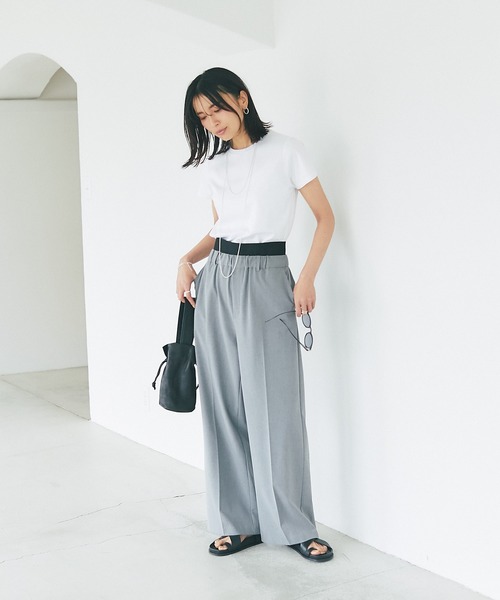 RIVE DROITE(リヴドロワ)の「コンパクトサイズになって登場/スーピマコットンコンパクトTシャツ(Tシャツ/カットソー・レディース・ネイビー/オフホワイト/ブラウン・FREE)」の22枚目の写真