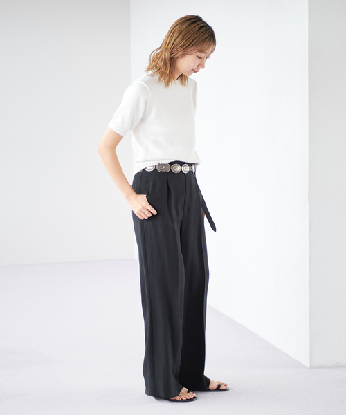Plage - Plage  5G CO 半袖ニット セール】SILK-LINEN LILY Vネック ニット（ニット/セーター