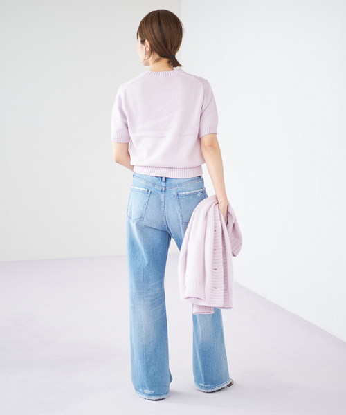 plage（プラージュ）の「5G CO 半袖ニット（ニット/セーター・レディース・ホワイト/ラベンダー/ベージュ・FREE）」の9枚目の写真