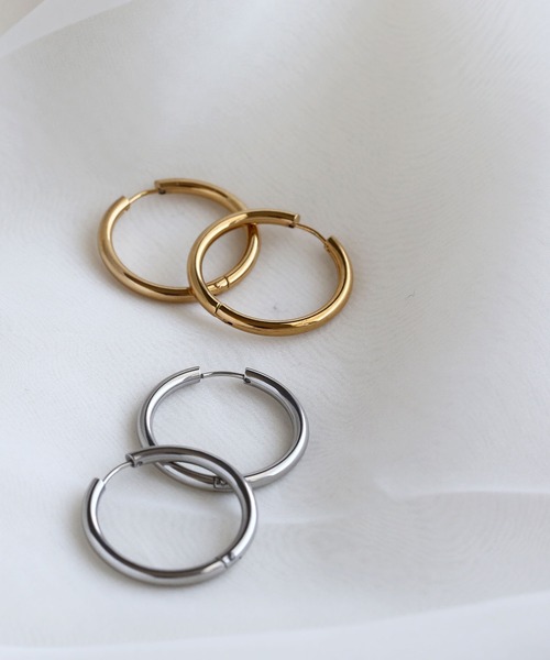 専用◆ステンレスフープピアス　 30ミリ kyasya_ya-e210-silver-30mm