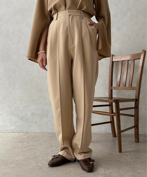 apres jour clair（アプレジュールクレア）の「【apres jour clair】ストレートパンツ【ZOZOTOWN限定アイテム】（その他パンツ・レディース・ダークブラウン/ライトベージュ・SMALL/X-LARGE/MEDIUM）」の5枚目の写真