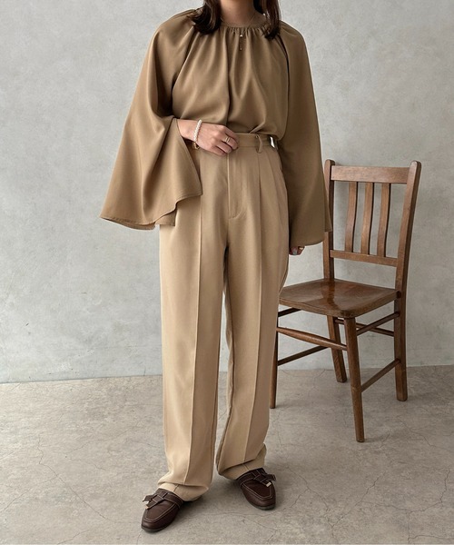 apres jour clair（アプレジュールクレア）の「【apres jour clair】ストレートパンツ【ZOZOTOWN限定アイテム】（その他パンツ・レディース・ダークブラウン/ライトベージュ・SMALL/X-LARGE/MEDIUM）」の6枚目の写真