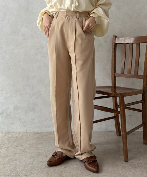 apres jour clair（アプレジュールクレア）の「【apres jour clair】ストレートパンツ【ZOZOTOWN限定アイテム】（その他パンツ・レディース・ダークブラウン/ライトベージュ・SMALL/X-LARGE/MEDIUM）」の7枚目の写真