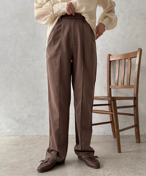 apres jour clair（アプレジュールクレア）の「【apres jour clair】ストレートパンツ【ZOZOTOWN限定アイテム】（その他パンツ・レディース・ダークブラウン/ライトベージュ・SMALL/X-LARGE/MEDIUM）」の9枚目の写真