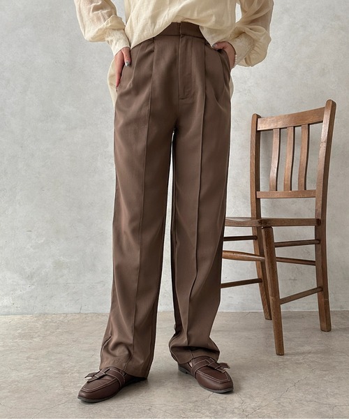 apres jour clair（アプレジュールクレア）の「【apres jour clair】ストレートパンツ【ZOZOTOWN限定アイテム】（その他パンツ・レディース・ダークブラウン/ライトベージュ・SMALL/X-LARGE/MEDIUM）」の11枚目の写真