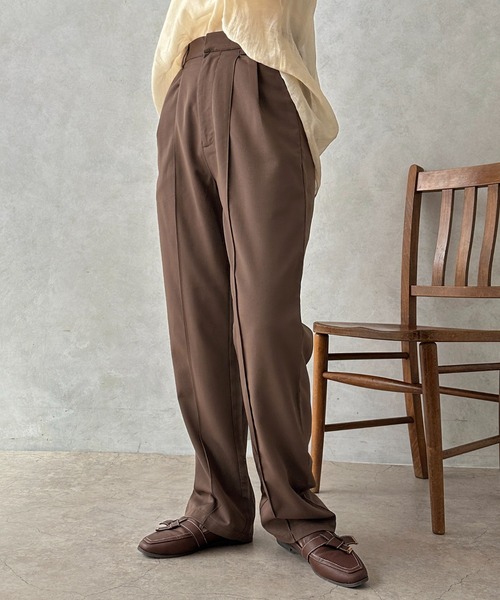 apres jour clair（アプレジュールクレア）の「【apres jour clair】ストレートパンツ【ZOZOTOWN限定アイテム】（その他パンツ・レディース・ダークブラウン/ライトベージュ・SMALL/X-LARGE/MEDIUM）」の14枚目の写真