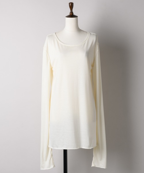 GIUNON(ジウノン)の「long sheer tops / ロングシアートップス(Tシャツ/カットソー・レディース・イエロー/グレー/ピンク/ライトブルー・FREE)」の20枚目の写真