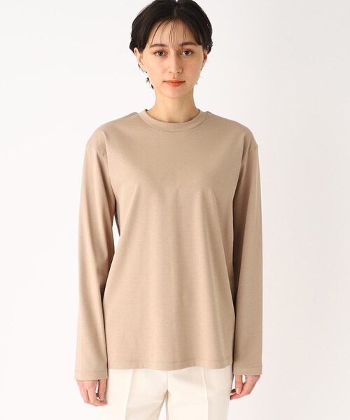 OPAQUE.CLIP（オペークドットクリップ）の「◆シルキースーピマ ロングスリーブカットソー（Tシャツ/カットソー・レディース・ブラック/ホワイト系/ベージュ・38/40/36）」の10枚目の写真