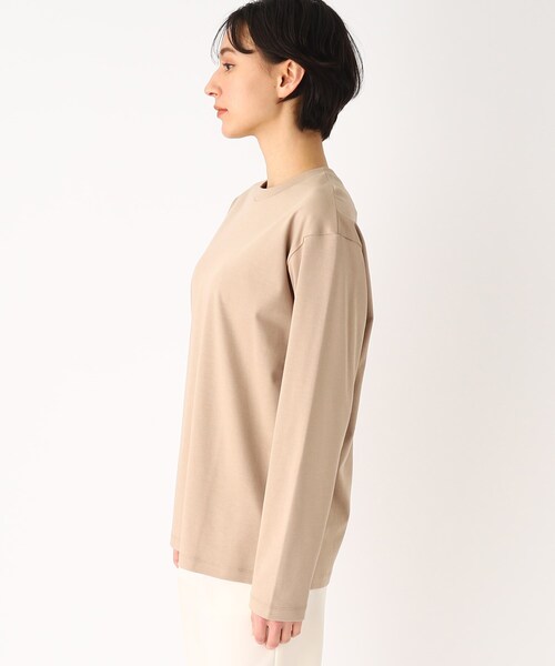 OPAQUE.CLIP（オペークドットクリップ）の「◆シルキースーピマ ロングスリーブカットソー（Tシャツ/カットソー・レディース・ブラック/ホワイト系/ベージュ・38/40/36）」の11枚目の写真