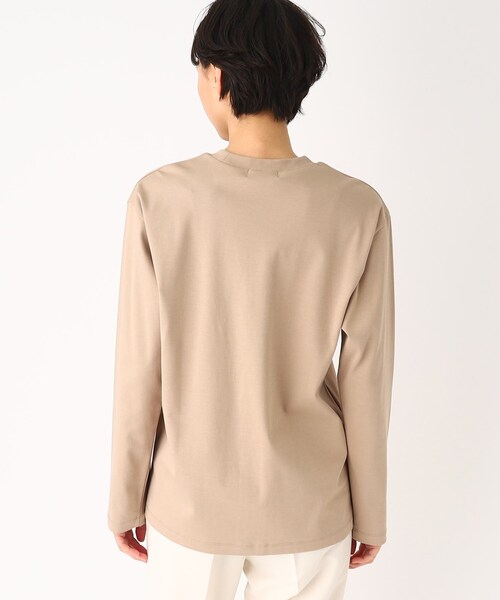 OPAQUE.CLIP（オペークドットクリップ）の「◆シルキースーピマ ロングスリーブカットソー（Tシャツ/カットソー・レディース・ブラック/ホワイト系/ベージュ・38/40/36）」の12枚目の写真