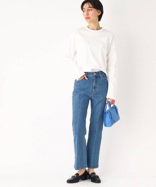 OPAQUE.CLIP（オペークドットクリップ）の「◆シルキースーピマ ロングスリーブカットソー（Tシャツ/カットソー・レディース・ブラック/ホワイト系/ベージュ・38/40/36）」の20枚目の写真