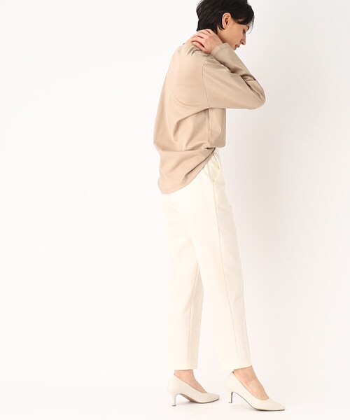 OPAQUE.CLIP（オペークドットクリップ）の「◆シルキースーピマ ロングスリーブカットソー（Tシャツ/カットソー・レディース・ブラック/ホワイト系/ベージュ・38/40/36）」の7枚目の写真