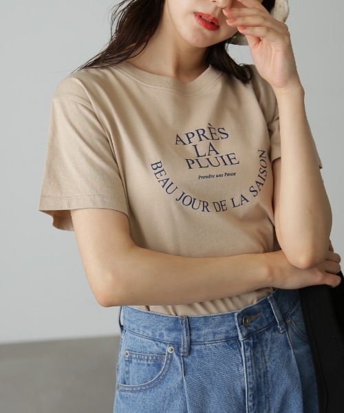 FREE'S MART（フリーズマート）の「◆ロゴプリントTシャツ（Tシャツ/カットソー・レディース・ホワイト/ベージュ/ネイビー・FREE）」の14枚目の写真