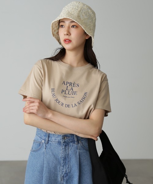 FREE'S MART（フリーズマート）の「◆ロゴプリントTシャツ（Tシャツ/カットソー・レディース・ホワイト/ベージュ/ネイビー・FREE）」の5枚目の写真