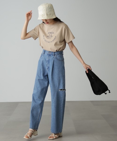 FREE'S MART（フリーズマート）の「◆ロゴプリントTシャツ（Tシャツ/カットソー・レディース・ホワイト/ベージュ/ネイビー・FREE）」の10枚目の写真