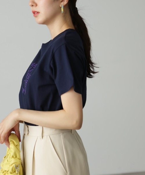 FREE'S MART（フリーズマート）の「◆ロゴプリントTシャツ（Tシャツ/カットソー・レディース・ホワイト/ベージュ/ネイビー・FREE）」の19枚目の写真