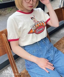 BETTY BOOP | 【BETTY BOOP/ベティーブープ】ロゴプリントリンガーTee(Tシャツ/カットソー)